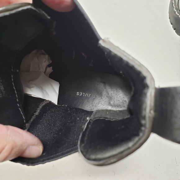 Sincerely Jules Vegan Leather Hippie Black Lug Sole Chelsea Boots Size 8.5 - Picture 7 of 8